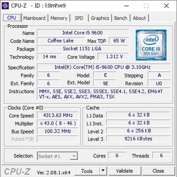 پردازنده Intel مدل Core i5-9600 LGA 1151