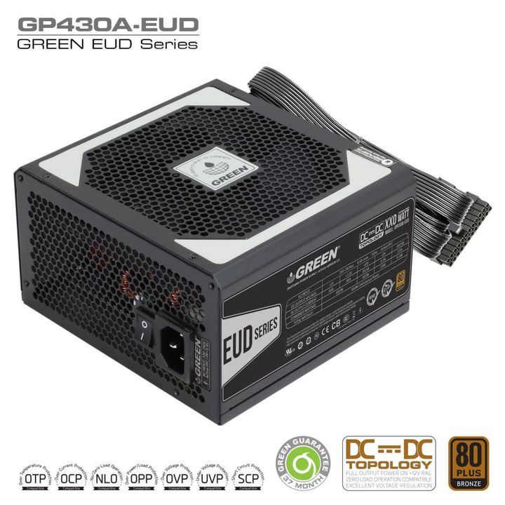 منبع تغذیه 430 وات گرین مدل GREEN GP430A-EUD